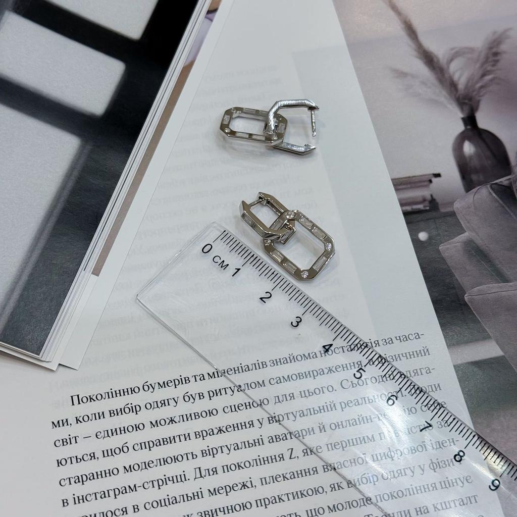 Silver Earrings with Cubic Zirkonia (2175346)