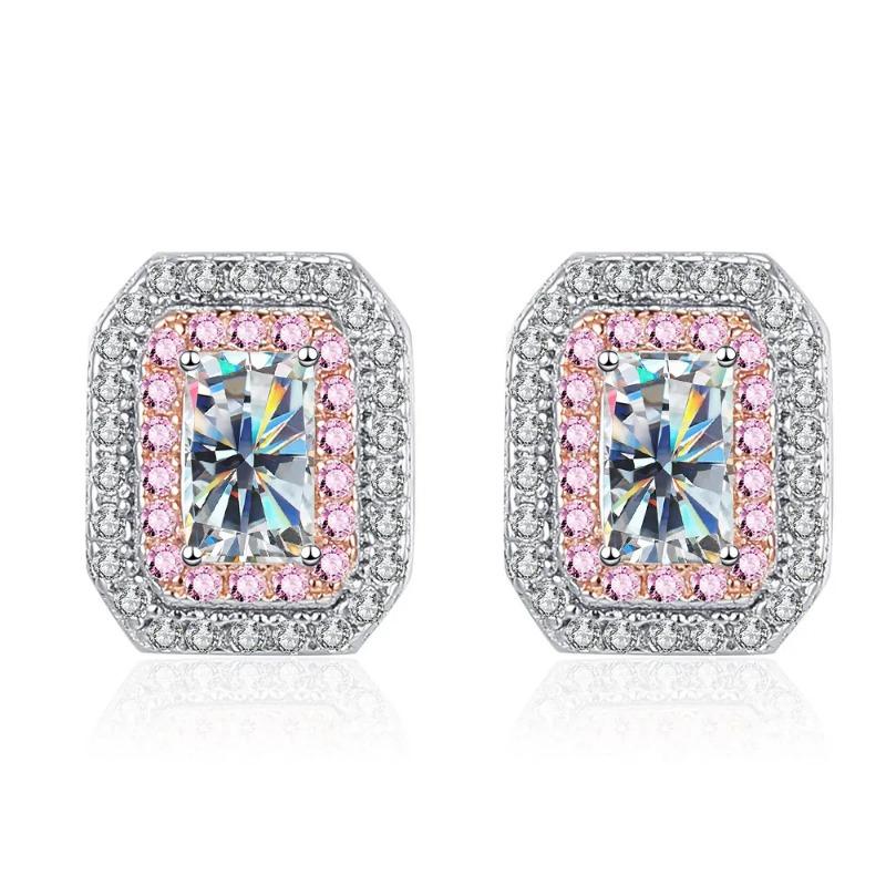 SACEGEMS Certified 0.5ct D Color Moissanite Stud Earrings for Women Diamond Ear Studs 925 Sterling Silver Wedding Jewelry GRA