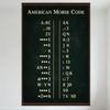 American Morse Code Vintage Educational Tin Sign, Retro Wall Decor for Home Office Man Cave, Morse Code Alphabet Table Chart Art