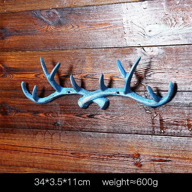 Retro Deer Antler Decoration Wall Mounted Clothing Rack Creative Clothing Store Entrance Hall Door Wall Decoration Metal Hook