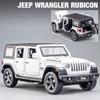 1/32 Jeep Wrangler Rubicon Модель игрушечного автомобиля с высокой имитацией звука и света внедорожная литая коллекционная игрушечная машина для детей