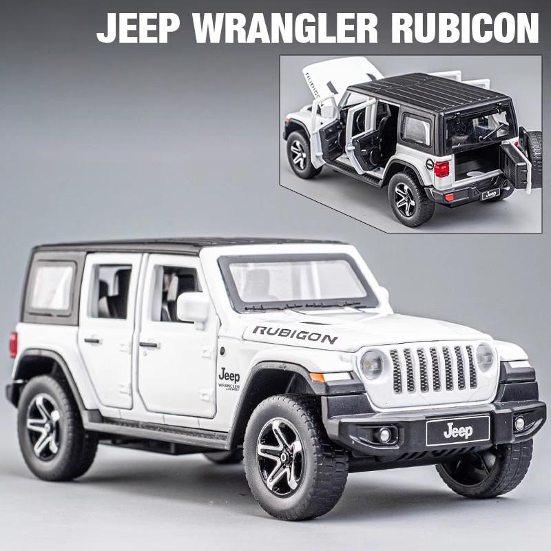 1/32 Jeep Wrangler Rubicon Модель игрушечного автомобиля с высокой имитацией звука и света внедорожная литая коллекционная игрушечная машина для детей