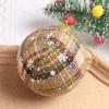 Christmas Ball Ornament Plaid Pattern Chic Style Foam Tree Decor Ball Holiday Festive Home Christmas Party Supply Ornament