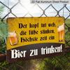 2D Flat, 1pc Vintage Aluminum Metal Sign "It's High Time To Drink A Beer" - Retro Wall Art for Bar, Kitchen, Pub Decor - 8x12 Inch Rustic Gift for