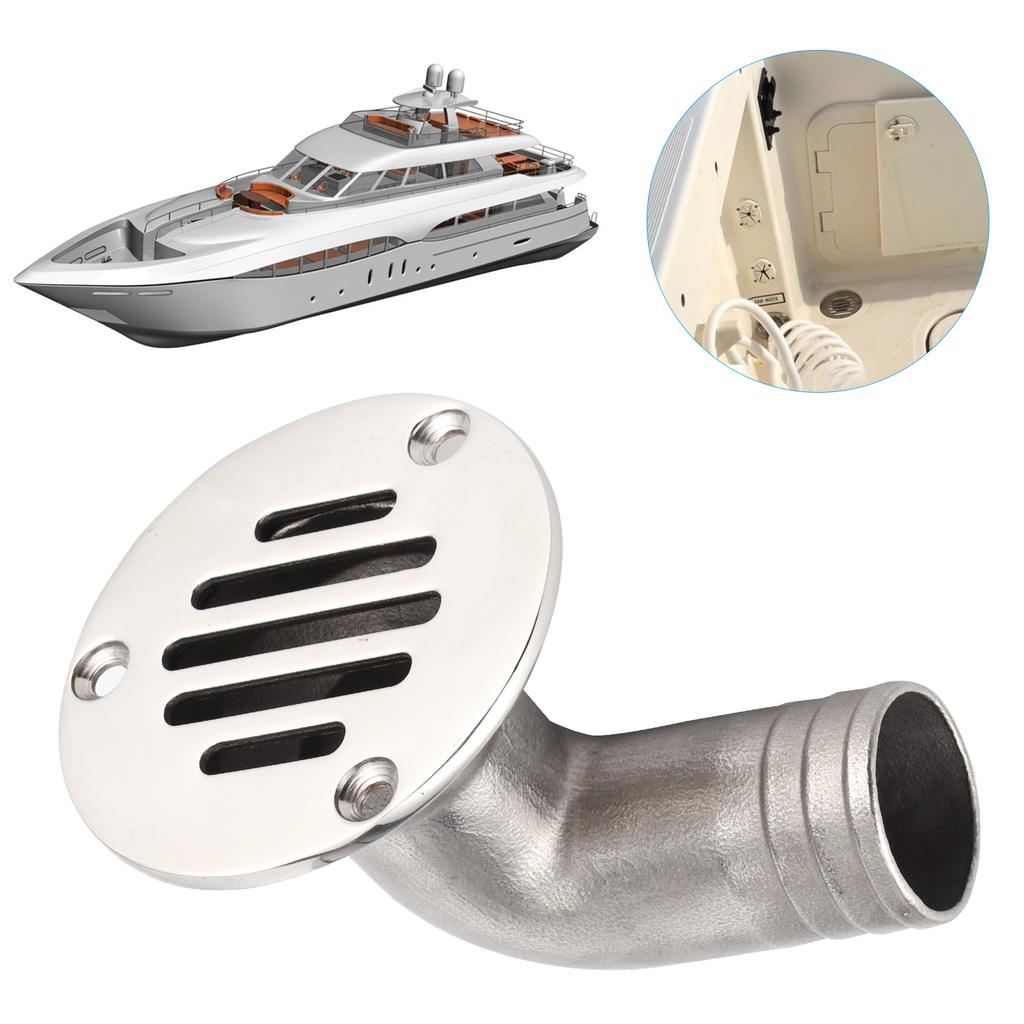 Marine Deck Drain 316 Stainless Steel 90 Degree Elbow Floor Drain 32mm for Boat Yacht