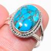 Кольцо из серебра 925 пробы с натуральным бирюзовым медным камнем S.8 i4T41