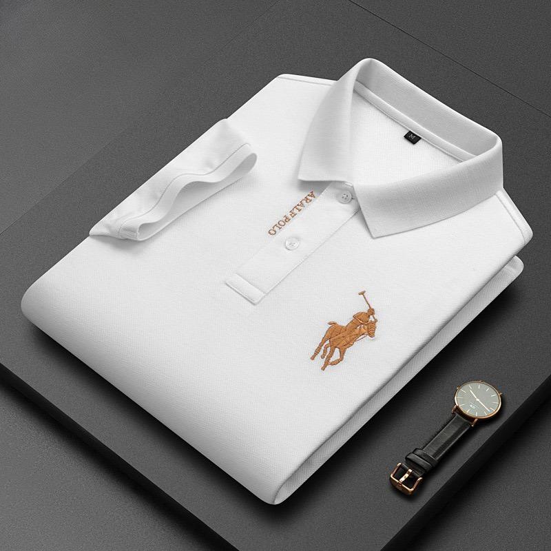 Trend Hub New High-end Men's Short Sleeved T-shirt Embroidered Lapel Polo Shirt Plus Size Paul Thin Top for Men