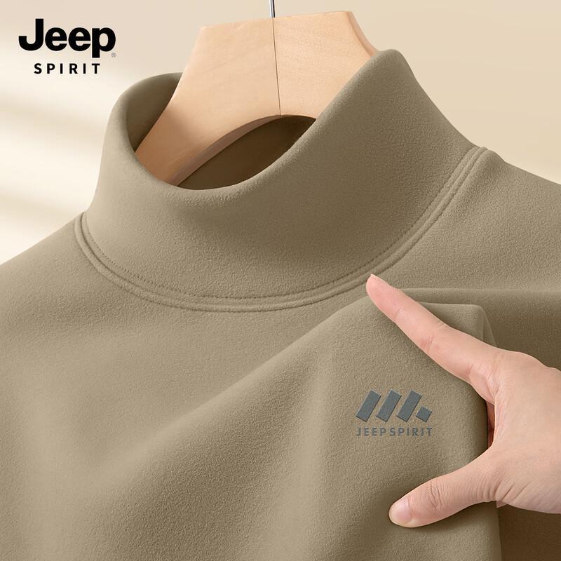 Мужская термофутболка с полувысоким воротником из велюра с длинным рукавом JEEP SPIRIT