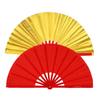 Black Red Chinese Tai Chi Chinoiserie Gift Folding Stage Fan Plastic Bone Fan Yoga Fan Kung Fu Fan