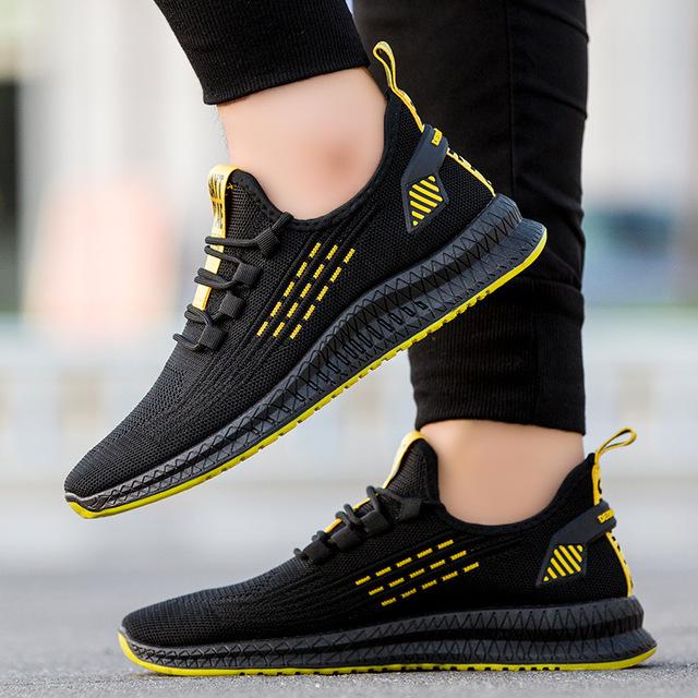 Мужская обувь Повседневная спортивная обувь Легкие кроссовки Fly Woven Driving Shoes Дышащие кроссовки