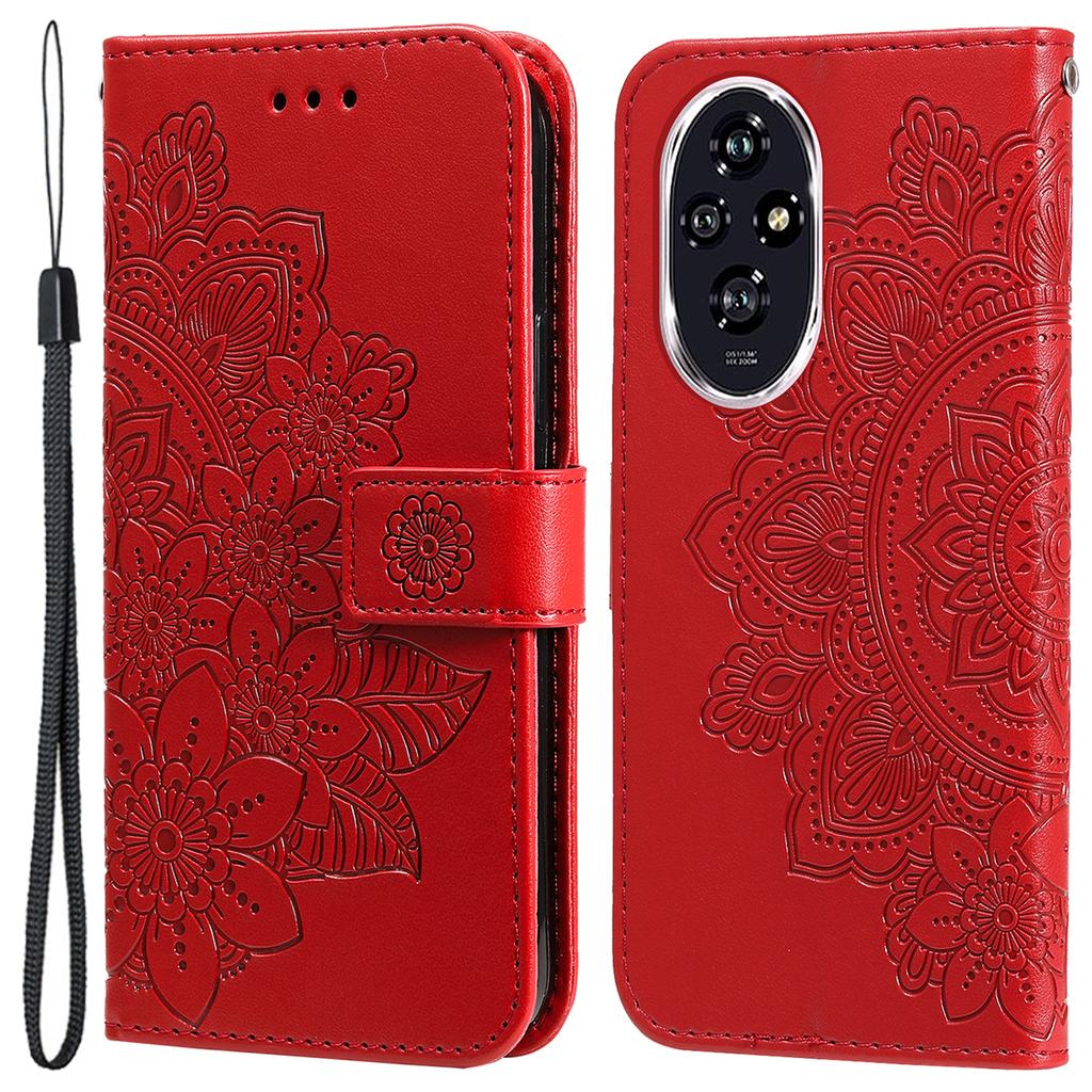 Чехол для Honor 200 5G с цветочным узором, кошелек из ПУ-кожи, подставка, чехол для телефона