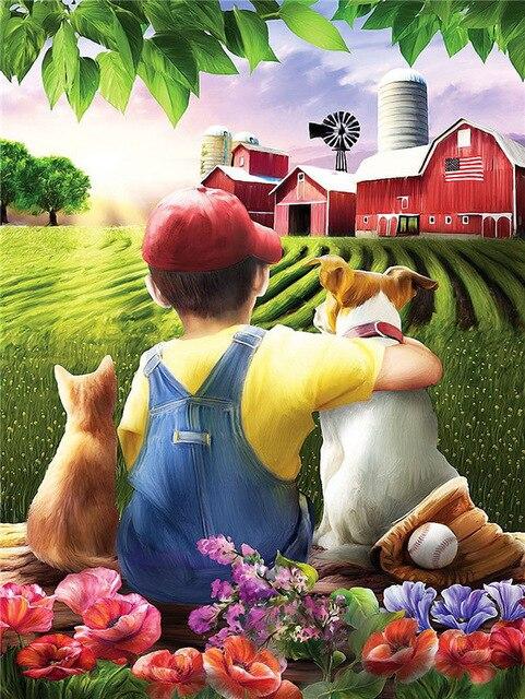 5D полная квадратная алмазная живопись собака ремесленная Алмазная вышивка животное Алмазная мозаика Приморский рукоделие домашний декор