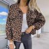 2024 Leopard Print Denim Jacket: European & American Style, Spring/Autumn, Long-Sleeved, Short, Loose, Casual Fit for Women.