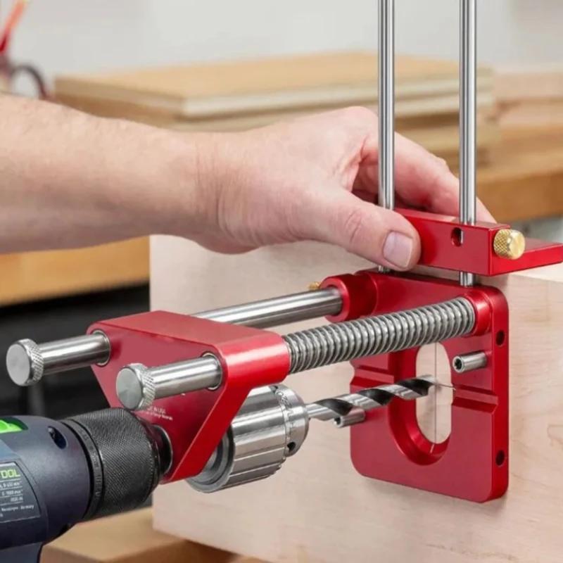 Прецизионный регулируемый инструмент для сверления с позиционирующей панелью и фиксирующим зажимом для деревообработки, столярных работ, DIY-проектов