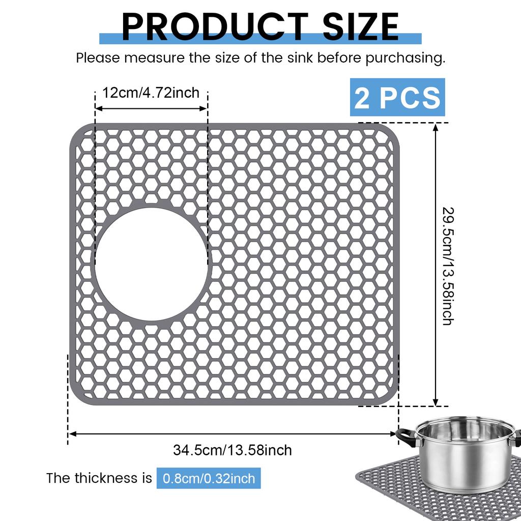 Силиконовые протекторы для раковины Полая подкладка для раковины Нескользящая Теплоизоляция Подкладка для стола Подставка для посуды Защита стола Коврики-сетки для раковины Кухонный инструмент