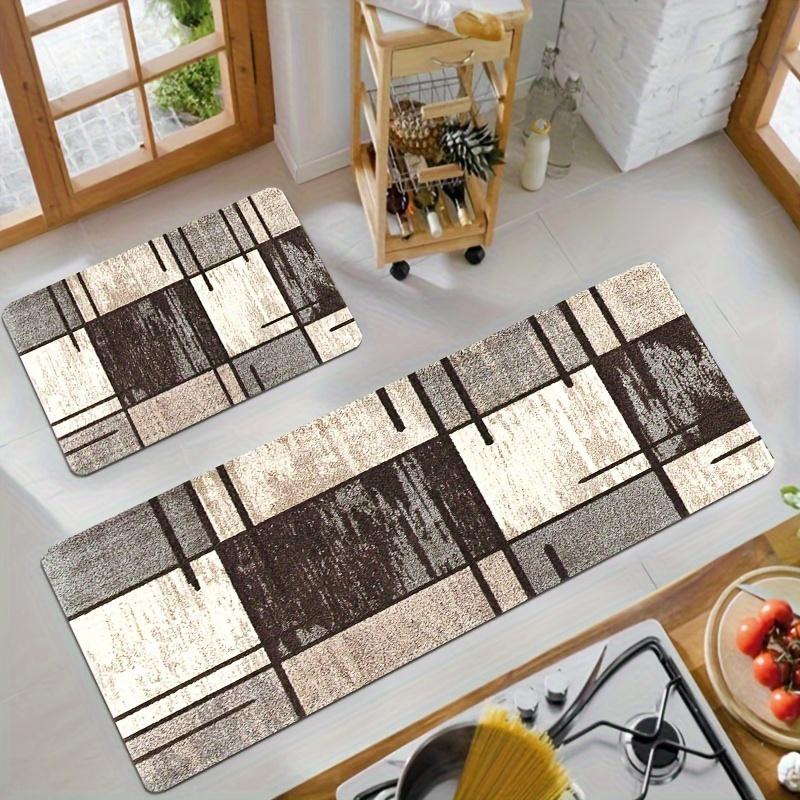 Геометрический абстрактный кухонный коврик, мягкий утолщенный кухонный коврик, водонепроницаемый нескользящий маслостойкий напольный коврик, коврик для бега