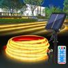 12V COB Solar Light Strip 320 LEDs IP68 Waterproof Flexible Linear Tape Light Warm Natural White With Remote Control And Adhesive Backing