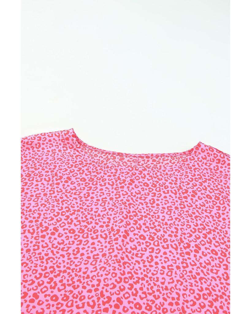 Azura Exchange Блузка с леопардовым принтом и рукавами-фонариками