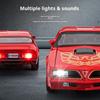 1/32 Pontiac Firebird Модель автомобиля из литого металла с имитацией звука и света Суперкар Модель автомобиля Детская игрушечная машинка Украшения
