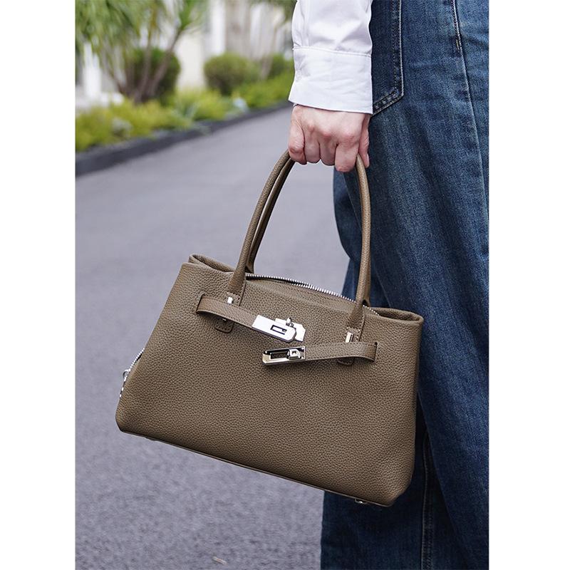 Early Spring Genuine Leather Bag For Women Women Simple Luxury Commute Work Shoulder Crossbody Fashion Elegant Ladies Purse Top Handle Handbag
