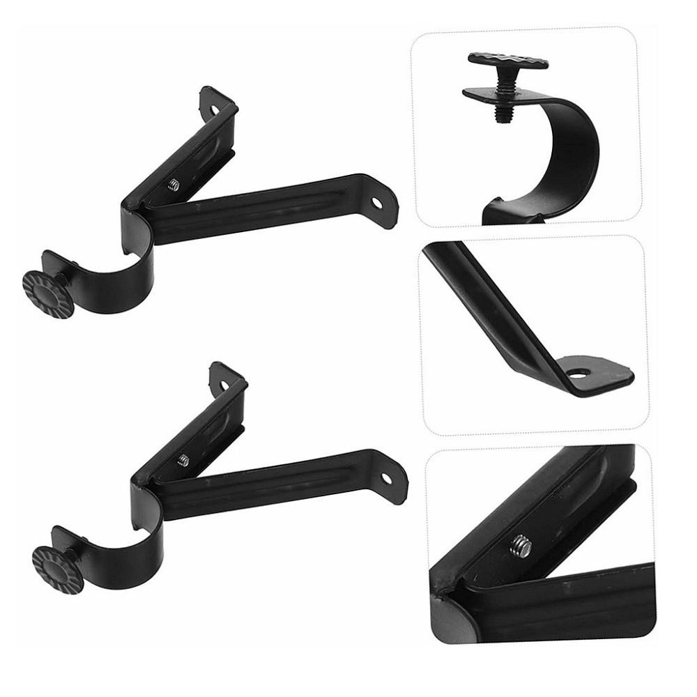 2pcs Hardware Drapery Holders Metal Curtain Support Rack Curtain Rod Brackets  Drapes Rod Accessory