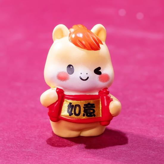 4 шт. Миниатюрная фигурка мультяшной лошади, приносящая удачу, миниатюрный пони