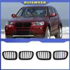 2PCS Racing Grill Gloss Black Car Front Bumper Grilles For BMW X3 F25 2011-2013 Kidney Grille New Accessories Replacement