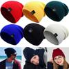 12 Colors Woman/Men Solid Cute Female Beanie Caps Winter Autumn Hats Warmer Bonnet Knitted Beanies