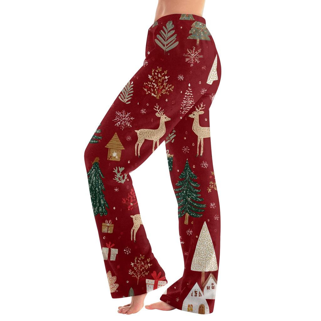 Women's Casual Fashion Women's Sports Home Christmas Pajama Pants Long Pants