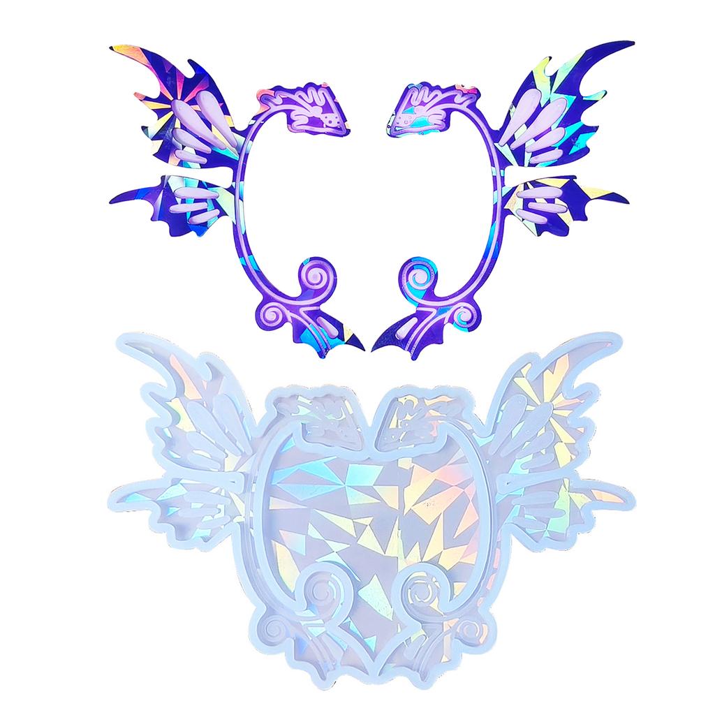 Portable Silicone Epoxy Mold Ear Pendant Mould Holographical Lasers Dragon Ear Clip Molds Jewelry Making Moulds
