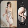Sex underwear sexy neck hollow retro split mesh national style cheongsam sex suit