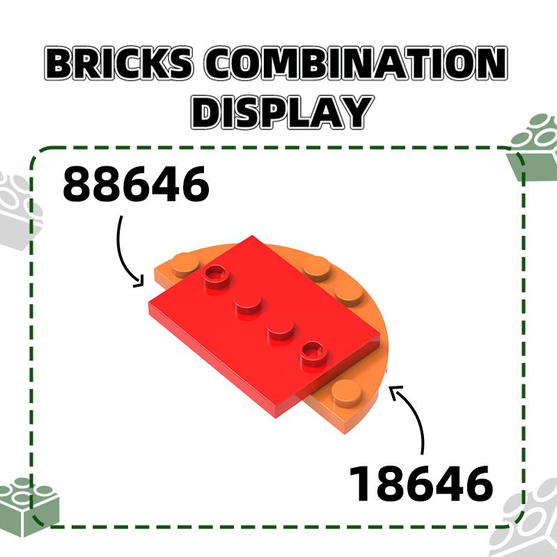Нетоксичные 59 шт./лот 18646 Круглые половинки 3x6 с вырезом 1x2 Строительные блоки Moc Цветные аксессуары Совместимые с Brick DIY Запасные части