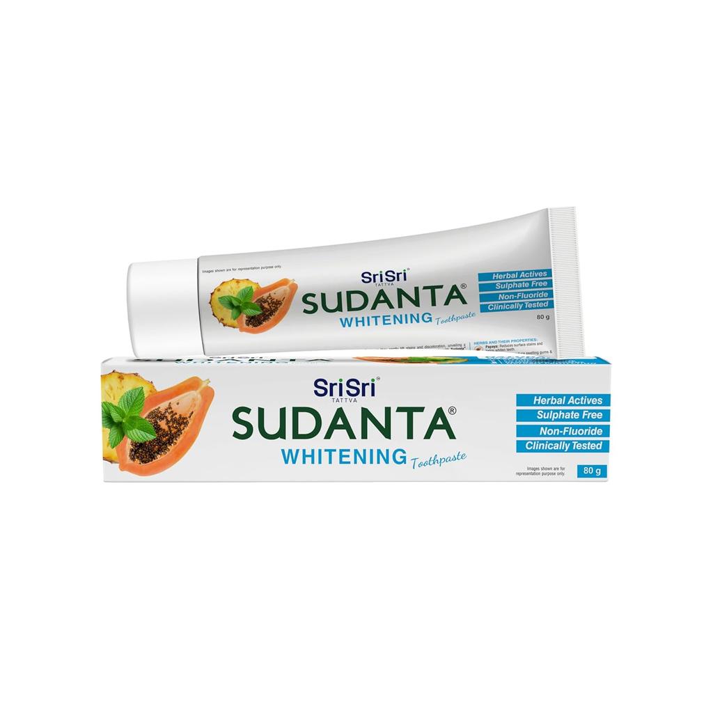 Sri Sri Tattva Sudanta Whitening Toothpaste 80 gm X Pack Of 3 | Herbal Oral Care For Brighter Smile
