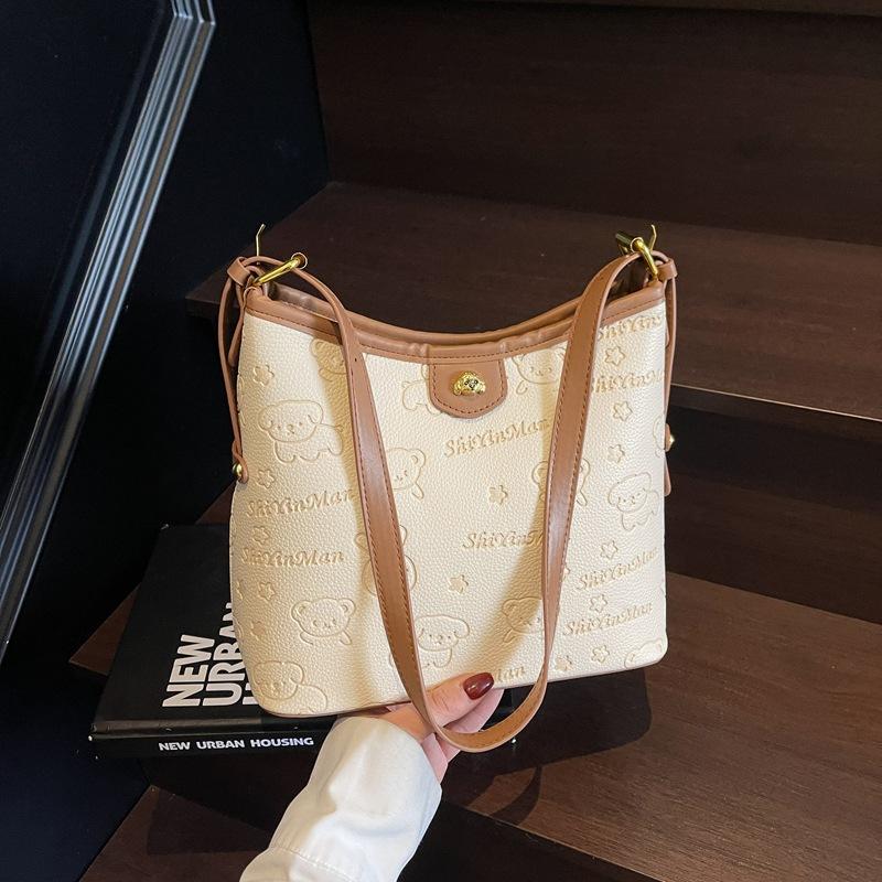 Стильная простая сумка большой вместимости женская 2025 новая высококлассная летняя универсальная сумка-мессенджер на плечо сумка-ведро