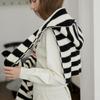 Knit Hoodie Shawl Muffler MF8116 Stripe