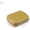 4pcs Mini Tin Can Metal Tin Box Containers 2.36"×1.85"×0.63" Rectangle Storage Box for Candy Jewelry Bead Pen Nib, with Hinged Lid (Dark Gold)
