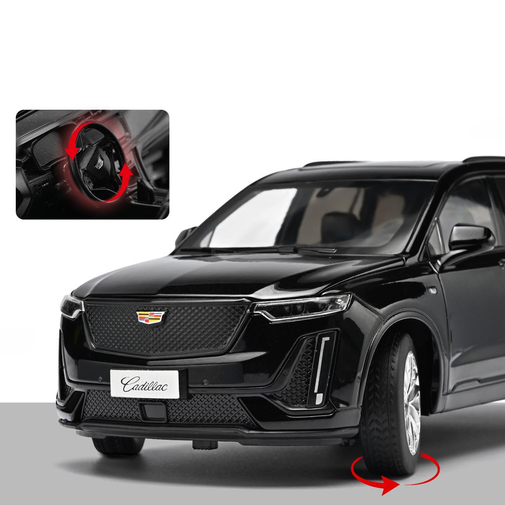 НОВИНКА 1:24 Cadillac XT6 Внедорожник Литой Модель Автомобиля Игрушка Металлическое Литье Под Давлением Оттяжная Машинка Со Звуком и Светом Игрушки для Коллекционирования Транспортное Средство