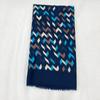 Long Fringe Chevron Print Scarf Sun Protection Polyester Shawl Striped Pattern Scarf  Autumn Spring