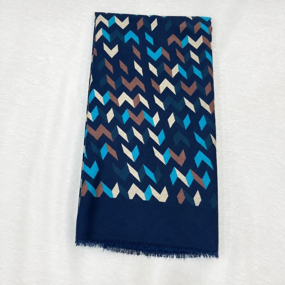 Lightweight Chevron Print Scarf Sun Protection Polyester Shawl Retro Bohemian Scarf  Autumn Spring