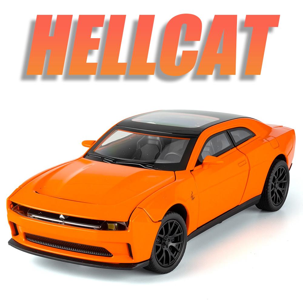 1:32 Scale Challenger SRT Hellcat Toy Supercars Alloy Diecast Models Doors Opened Wheel Steering Miniature Sports Car Gifts