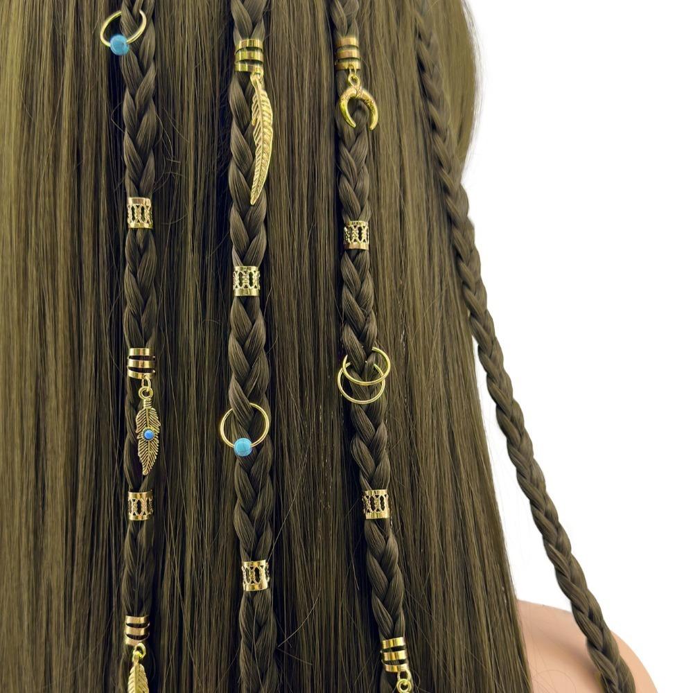 31pcs Dread Locks Hollow Out Hair Ring Hair Braiding Hair Braid Tubes Dreadlocks Beads Decor