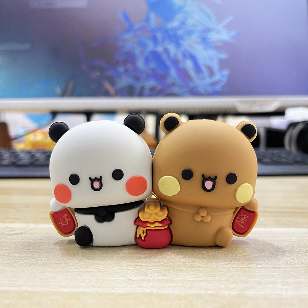 Милые фигурки Бубу и Дуду Украшения на удачу Разбогатей Иер Аксессуары панды Домашний декор Кавайные украшения для интерьера автомобиля