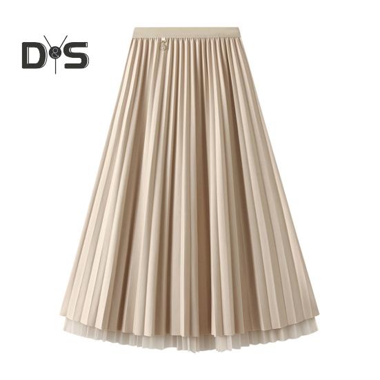 Женская юбка миди, эластичная юбка А-силуэта с высокой талией, однотонная, двухсторонняя, двусторонняя, осенне-зимняя юбка