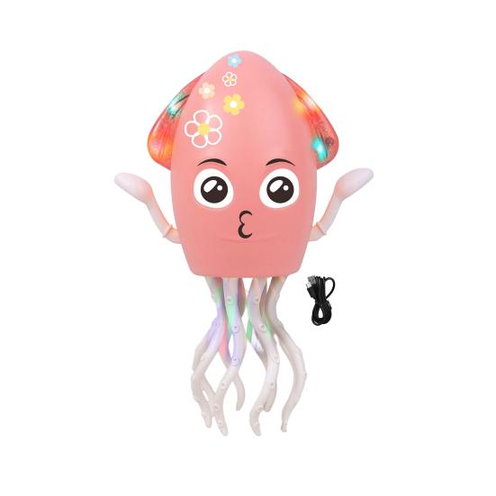 Electric Dancing Octopus Toy with LED Lights Music Smart Obstacle Avoidance Octopus Toy Toddlers Boys Girls Crawling Cartoon Octopus Toy