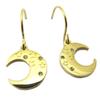 [P7787] - Дизайнерские серьги из стали «Звездная луна» золотистого цвета, размер 10x10 мм.