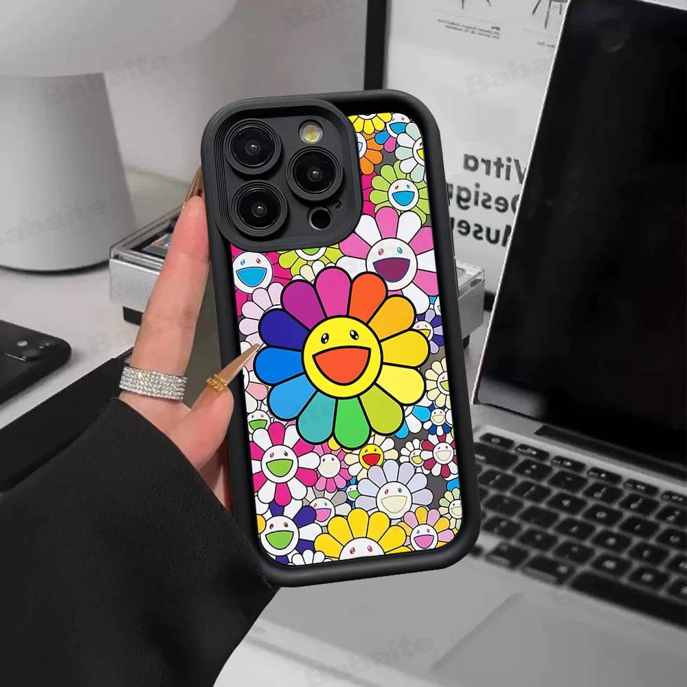 Чехол для телефона T-Takashi M-Murakami Для IPhone 17 16 15 14 13 12 11 Pro Max Защита от падений Мягкий чехол