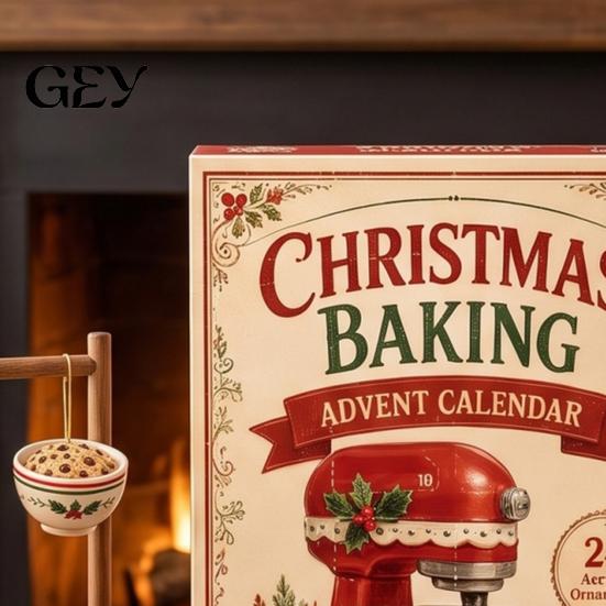Подарок на День Рождения Ребенку 2026 Рождественский Календарь Выпечки Адвент, Набор из 24 Акриловых 2D Украшений, Календарь Обратного Отсчета на 24 Дня с Милыми Дизайнами Пекарни,