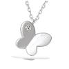 [N4024] - Silver Pendant 'Butterfly' Silver-white (rhodium-plated) - 14x14 Mm
