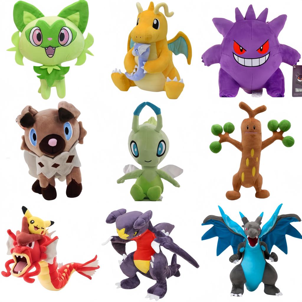Pikachu Plush Celebi Sudowoodo Rockruff Peluche Toys Shiny Charizard XY Garchomp Chikorita Gyarados Dragonite Doll Gift