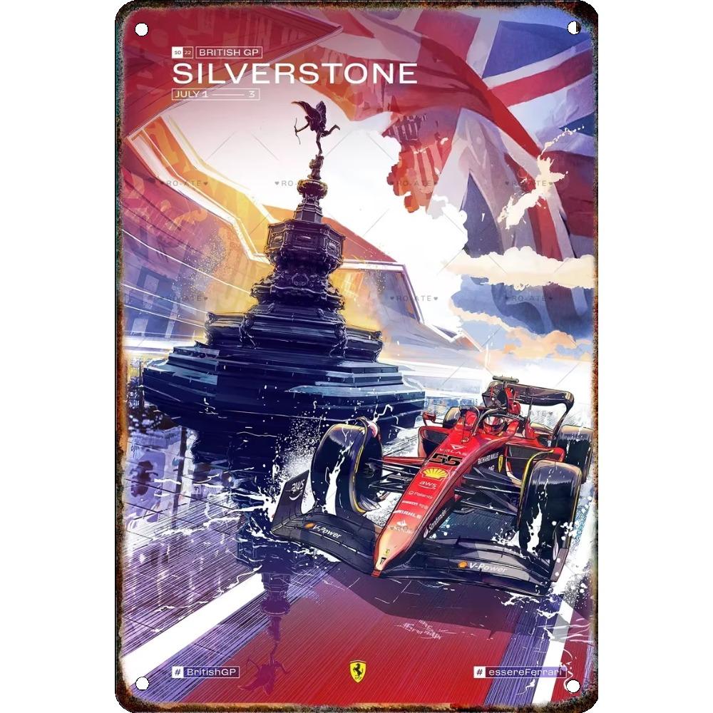 Винтажный постер гонки болидов Формулы, Домашний гараж, Клуб, Современное настенное искусство, Декоративная панель, Фреска, Эстетика